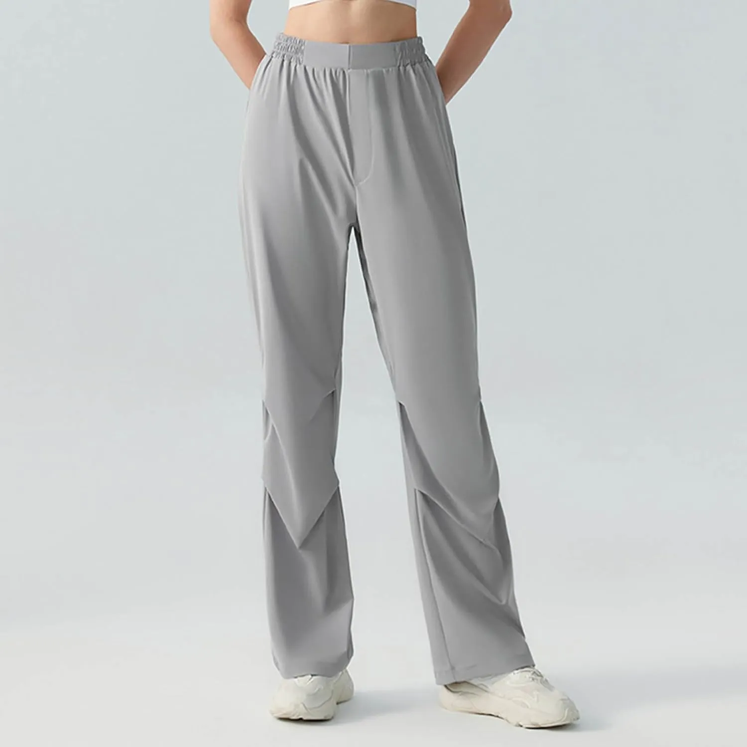 Women's Yoga Pants Stretchy Waist Straight Leg Trousers Soft Comfy Casual Workout Running Sweatpants with Pockets