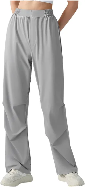 Women's Yoga Pants Stretchy Waist Straight Leg Trousers Soft Comfy Casual Workout Running Sweatpants with Pockets