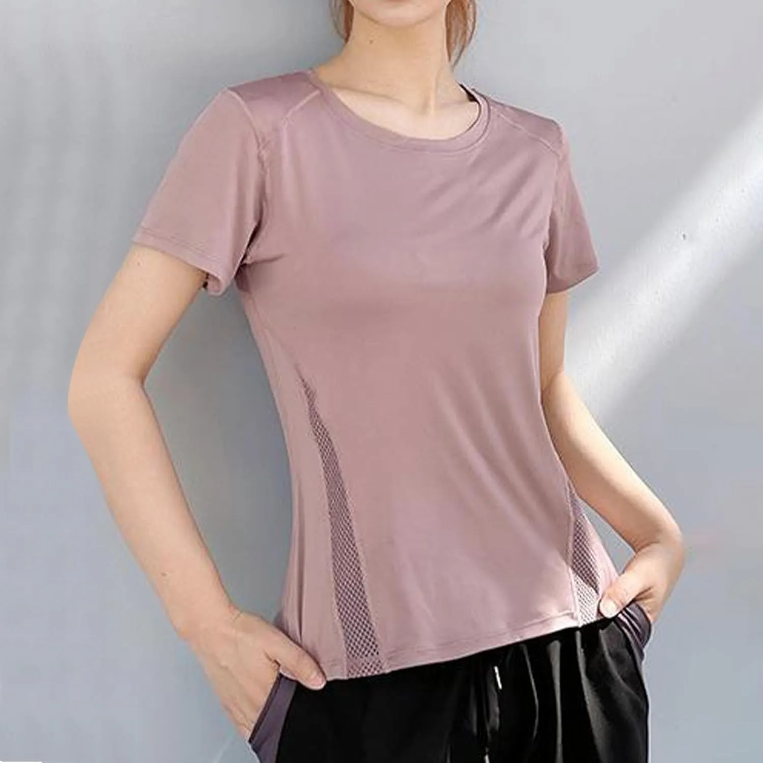Workout Tops for Women Breathable Quick Dry Loose Fit T Shirt Outdoor Yoga Running Hiking Gym Tee Athletic Tops