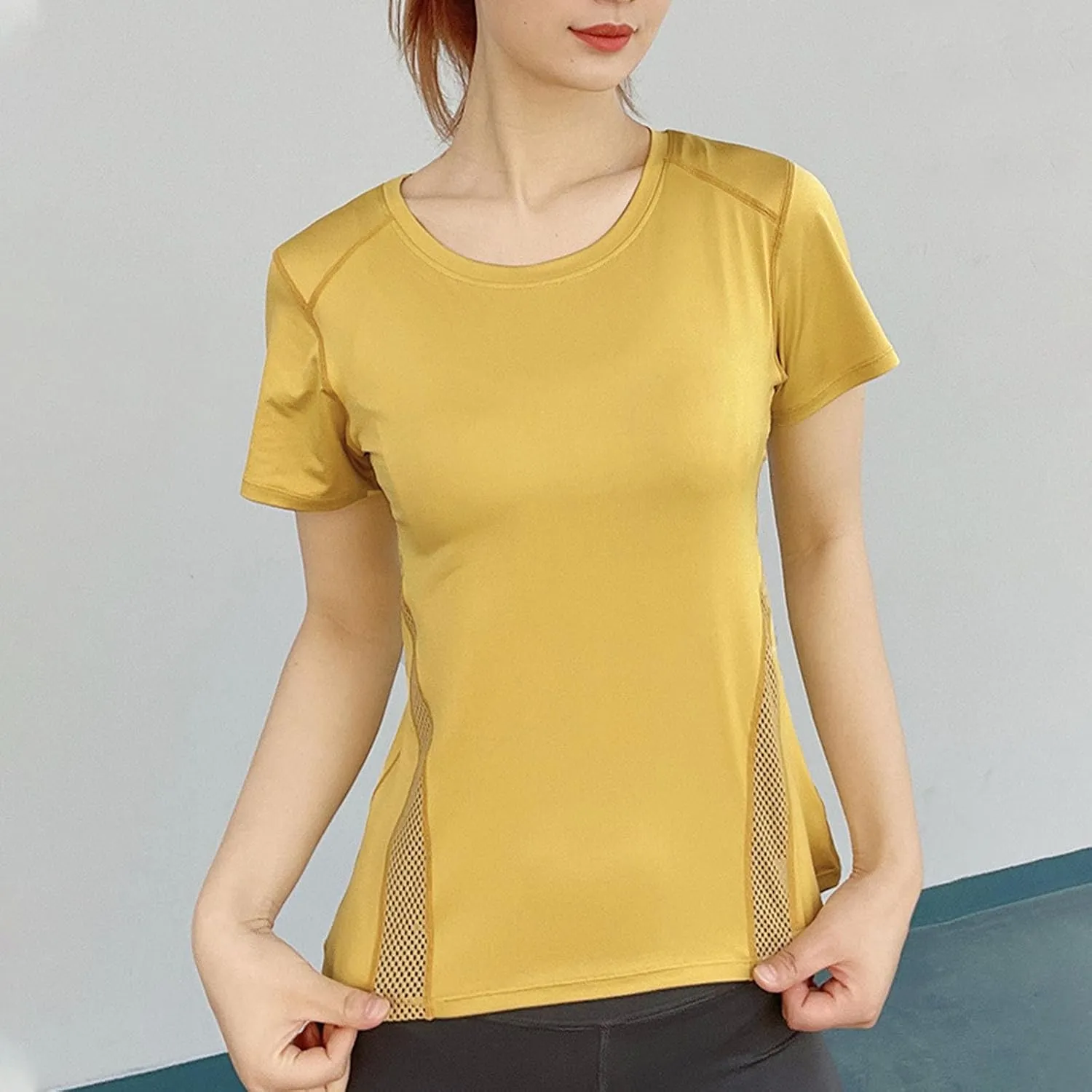 Workout Tops for Women Breathable Quick Dry Loose Fit T Shirt Outdoor Yoga Running Hiking Gym Tee Athletic Tops