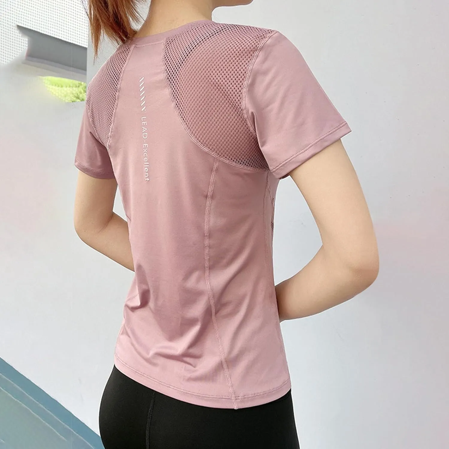 Workout Tops for Women Breathable Quick Dry Loose Fit T Shirt Outdoor Yoga Running Hiking Gym Tee Athletic Tops