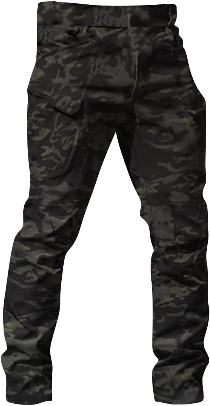 XIAXOGOOL Cargo Pants Men Baggy Sweatpants Mens Tactical Pants Stretch Camo Pant Pocket Hiking Workout Athletic Pants Outdoor