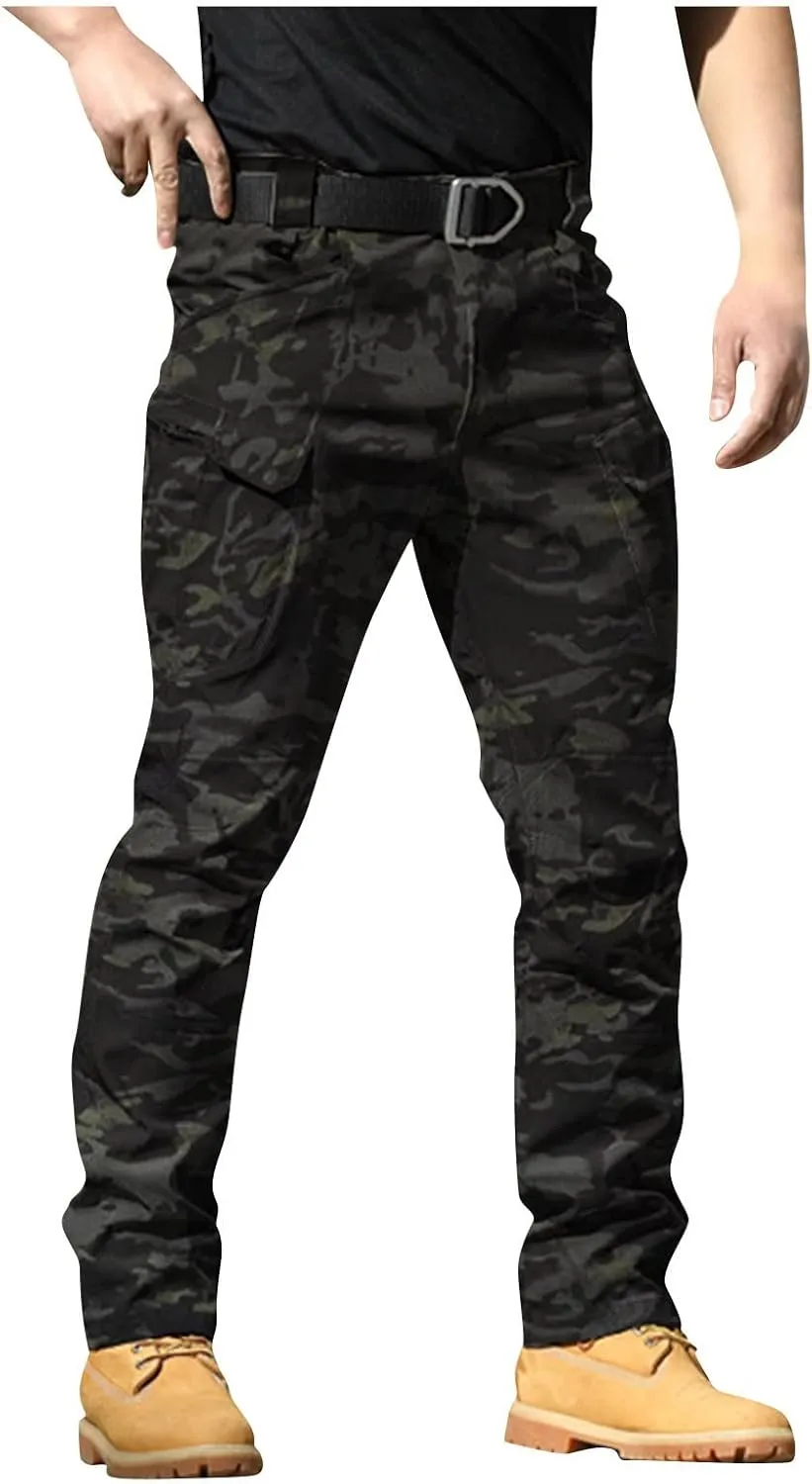 XIAXOGOOL Cargo Pants Men Baggy Sweatpants Mens Tactical Pants Stretch Camo Pant Pocket Hiking Workout Athletic Pants Outdoor